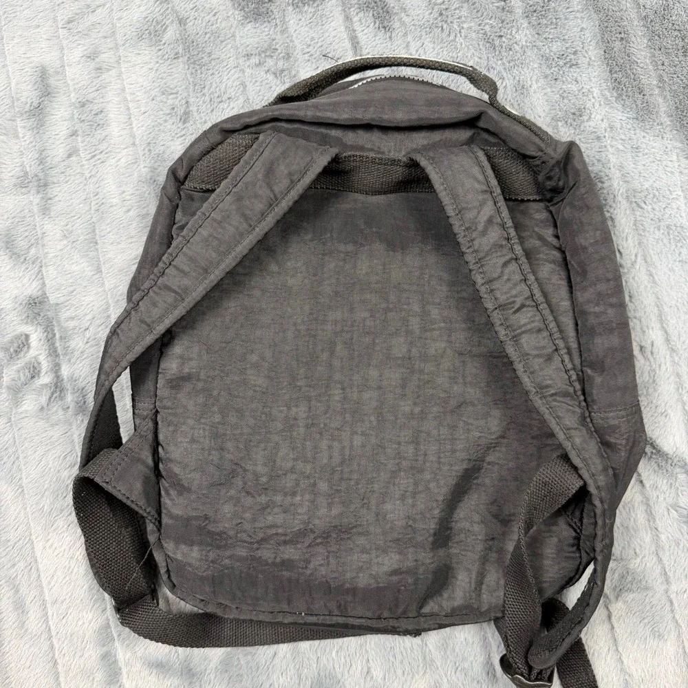 Kipling Seoul Small Backpack Black Crinkle Nylon Multi-Pocket Travel Bag